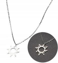  Női Ezüst Nyaklánc Sebészeti Acélból 18K Arannyal Bevonva, Nap Medállal Ajándék Ötlet (SREBRNY Elegancki Naszyjnik Kolia Celebrytka)