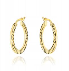 Lovrin Arany 585 karika fülbevaló angol záras, oldalán mutatósan barázdált (Lovrin)