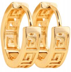 EdiBazzar Masszív fülbevaló áttört mintás arany színű karika sebészeti acélból, aranyozott, elegáns (5905884064641)