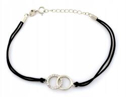 Lovrin 925-ös ezüst zsinór karkötő cirkóniákkal, 1, 48g, állítható, ajándék (58743498)