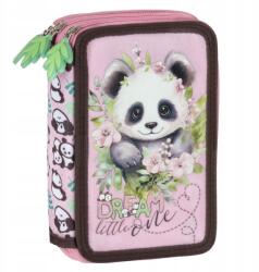 DERFORM Iskolai tolltartó háromrekeszes Panda felszereléssel kislányoknak (PWTPA10)