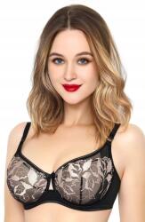 Lanny Mode Merevítő nélküli, hímzett melltartó Lanny Mode Carla, fekete/kávébarna 90D