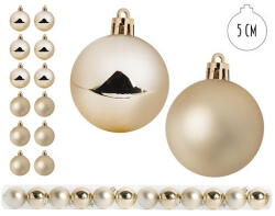 PD Karácsonyi gömb krém színű 5 cm 12 db/csomag (50401)