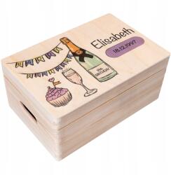 Creative Deco Gravírozott doboz ajándék születésnapra, névnapra, évfordulóra, emlékbe 30x20 (JANCDSD130CUSTOMBIRTHDAYBOTTLEFBM)