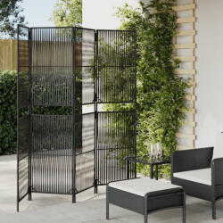 vidaXL Fekete 4 paneles polyrattan térelválasztó (365376)