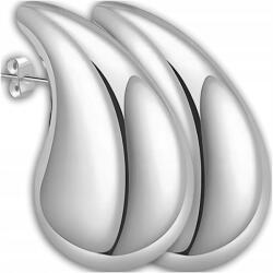  Ezüst Színű Fülbevaló csepp alakú, 316L Sebészeti Acélból, lógós, elegáns