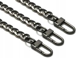 EdiBazzar Lánc Öv táskához, hosszú, fekete, fém, páncélozott, láncszemes (Łańcuch Pasek do torebki torby długi Czarny)