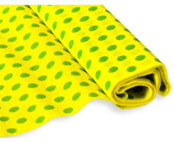 Jolly Krepp-papír Jolly 50x200 cm 28g/m2 világos sárga zöld pöttyökkel (135617)