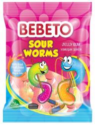  Sour Worms savanyú giliszta gumicukor 80g Bebeto (8690146659112)