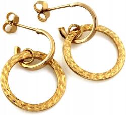 Lovrin Arany fülbevaló 375 divatos lógós bedugós karika modern minta ajándék 9k