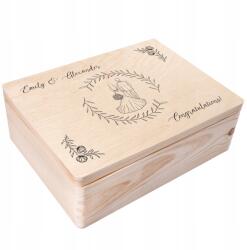 Creative Deco Esküvői ajándékdoboz gravírozással Esküvői ajándék boríték fotók 40x30 (JANCDSD140BCUSTOMWEDMANWOMANFBM)