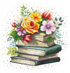 Coricamo Keresztszemes hímzés Hímző szett Virágos könyvgyűjtemény (Z 10781)
