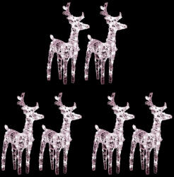 vidaXL 6 db meleg fehér akril karácsonyi rénszarvas 240 LED-del (3154253)