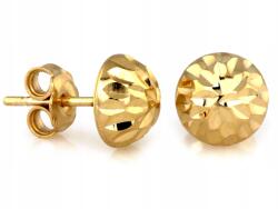 Lovrin Gyémántos arany fülbevaló 585 fényes félgömbök stekkeres tűvel 14kt