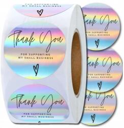  500 db-os "Köszönöm" matricák tekercsben ajándékokhoz, csomagokhoz, barkács projektekhez (Naklejki 500 szt na Thank You etykiety rolce)