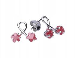 Lovrin 925-ös ezüst fülbevaló rózsaszín gyöngyházzal, 1, 75g, divatos minta ajándékba (Lovrin 46209)