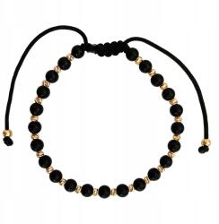 Lovrin 585-ös arany karkötő fekete zsinóron, fekete golyókkal (62511188)