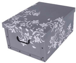 Miss Space Tárolódoboz Miss Space MAXI 51x37x24 cm barokk virágok szürke (7004)