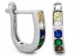 Lovrin Ezüst fülbevaló 925 finom, angol kapcsos többszínű cirkónia kövekkel (Lovrin)