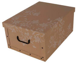 Miss Space Tárolódoboz Miss Space MAXI 51x37x24 cm környezetbarát barokk fehér virágos (7033)