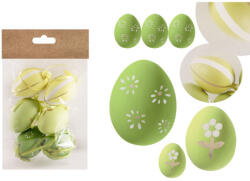 PD Húsvéti tojásdekoráció zöld virágos 6 db/csomag (72021)