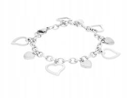  Karkötő, ezüst színű, sebészeti acélból, szívecskékkel (7970)