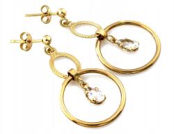 Lovrin Arany 585 függő fülbevaló cirkóniával, 3.22g, elegáns ékszer nőknek
