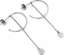 Lovrin 925-ös ezüst függő fülbevaló stekkeres (tűs) rögzítéssel, láncos-karikás függőkkel