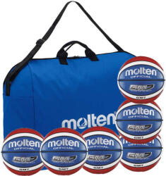 Molten Pachet 6 mingi baschet GMX6-C Moneyball Molten cu geanta transport, marimea 6 (6XGMX6+EB-1)