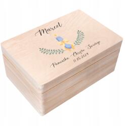 Creative Deco Ajándékdoboz keresztelőre, gravírozott emlék a szent keresztelőről, 30x20x14 cm (JANCDSD130BCUSTOMBAPTISMCANDLETPTFBM)