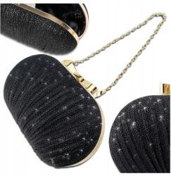 EdiBazzar Fekete Elegáns Púder Doboz Alkalmi Táska Borítéktáska Kis Méret (Wizytowa Torebka Błyszcząca)