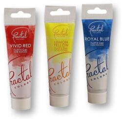 Fractal Colors 3 Színű Gél Ételfesték Készlet - Piros, Sárga, Kék a Dekorációhoz