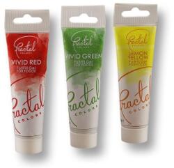 Fractal Colors 3 részes Ételfesték Gél Készlet, Fractal - Piros, Sárga, Zöld Színek
