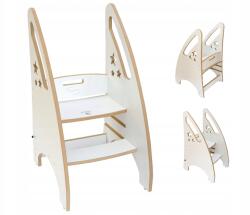 Skyline Fehér fa konyhai segítő, fellépő, lépcső 81cm gyerekeknek 2 az 1-ben Pl (4J-DLXI-50LA)