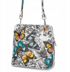  Kézitáska kis postás táska bőr divatos olasz Vera Pelle pillangók K03 (K03butterfliessketch)