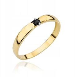 Lovrin 585 arany gyűrű fekete cirkóniával súly 1.32g klasszikus design 14k (58715120)