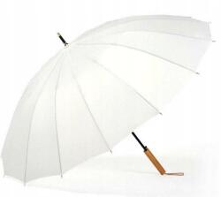  Krago Automata Esernyő 16 Bordával, Fa Nyéllel, Vízálló, Nagy Méretű, Fehér (B0BHF43B1X)