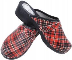 I Love Shoes Fából készült Orvosi Járóka Teljes Női Kockás Bőr Flip-flop papucs *35* (Klasyczne Chodaki Klapki Drewniaki Wsuwane)