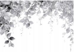 Wallarena Fotótapéta Lógó Szürke Levelek Hálószobába, Nappaliba, Vízálló Gyapjú Tapéta 400x280 cm (FOTOTAPETA DO SYPIALNI SALONU 16126VX8)