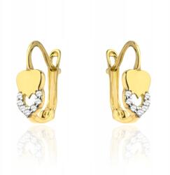 Lovrin Arany fülbevaló 585 Szív és Cirkónia 1, 08g sárga arany (58714758)