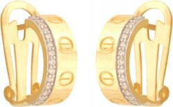 Lovrin Arany női fülbevaló, angol kapcsos, 585-ös, karika, cirkónia kövekkel (Lovrin 23584)