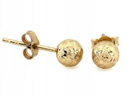 Lovrin Aranyozott, kerek fülbevaló, 375-ös (9 karátos) aranyból, gyémánt mintával, 0, 40g Elsőáldozásra, gyermekeknek