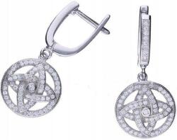 Lovrin Elegáns 925-ös ezüst fülbevaló cirkónia kövekkel, 5, 16g egyedi design, ajándéknak is kiváló (Lovrin 47334)