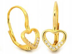 Lovrin 925-ös sterling ezüst fülbevaló, aranyozott, szívvel, 1, 45g, 17mm, 8, 9mm, elegáns, divatos (62435908)