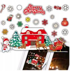  Karácsonyi Ablakmatrica színes dekoráció karácsonyra (Świąteczna Naklejka na Okno kolorowa)