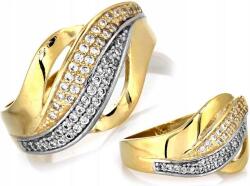 Lovrin Női arany gyűrű 585 kétszínű cirkónia kövekkel r10, elegáns