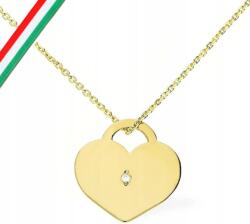 Lovrin Női arany nyaklánc 585-ös, teli szívecske gyémánttal, ajándék ékszerésztől (Lovrin)