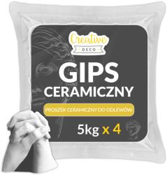 Creative Deco Gipsz kerámia por kézműves öntvények készítéséhez szürke fehér 20kg (X00210C6AH)