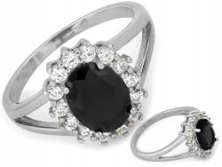 Lovrin 925-ös ezüst gyűrű ónixszal és cirkóniákkal, 3, 09g, 12-es méret, ajándéknak (61263406)