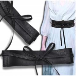 EdiBazzar Öv Széles női bőr öv ruhákhoz Boho műbőr kötős derék (Szeroki czarny pasek damski skórzany)